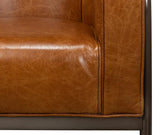 Breda Retro Brown Leather Accent Tub Chair Accent Chairs LOOMLAN By Sarreid