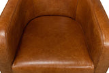 Breda Retro Brown Leather Accent Tub Chair Accent Chairs LOOMLAN By Sarreid