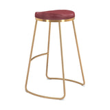 Bree Barstool (Set of 2) Burgundy & Gold Bar Stools LOOMLAN By Zuo Modern