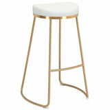 Bree Barstool (Set of 2) White & Gold Bar Stools LOOMLAN By Zuo Modern