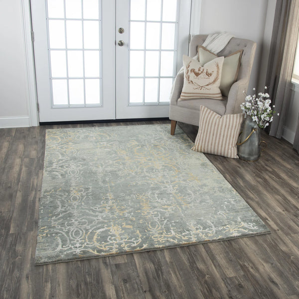 Brem Scroll Gray Large Area Rugs For Living Room Area Rugs LOOMLAN By LOOMLAN