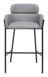 Bremor Slate Gray Barstool with Steel Legs Bar Stools LOOMLAN By Zuo Modern