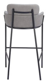 Bremor Slate Gray Barstool with Steel Legs Bar Stools LOOMLAN By Zuo Modern