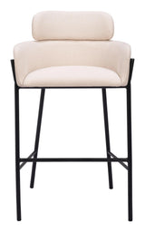 Bremor Steel Beige Barstool Bar Stools LOOMLAN By Zuo Modern