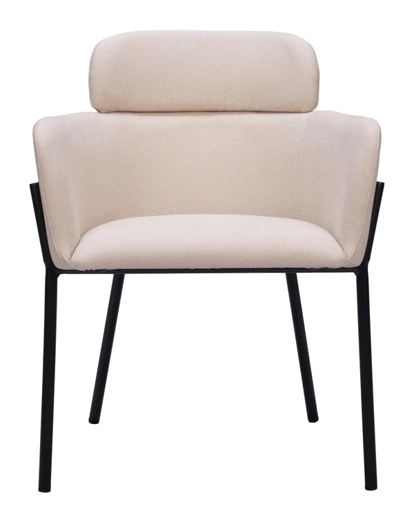 Bremor Steel Beige Dining Arm Chair (Set of 2) Dining Chairs LOOMLAN By Zuo Modern