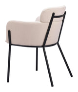 Bremor Steel Beige Dining Arm Chair (Set of 2) Dining Chairs LOOMLAN By Zuo Modern