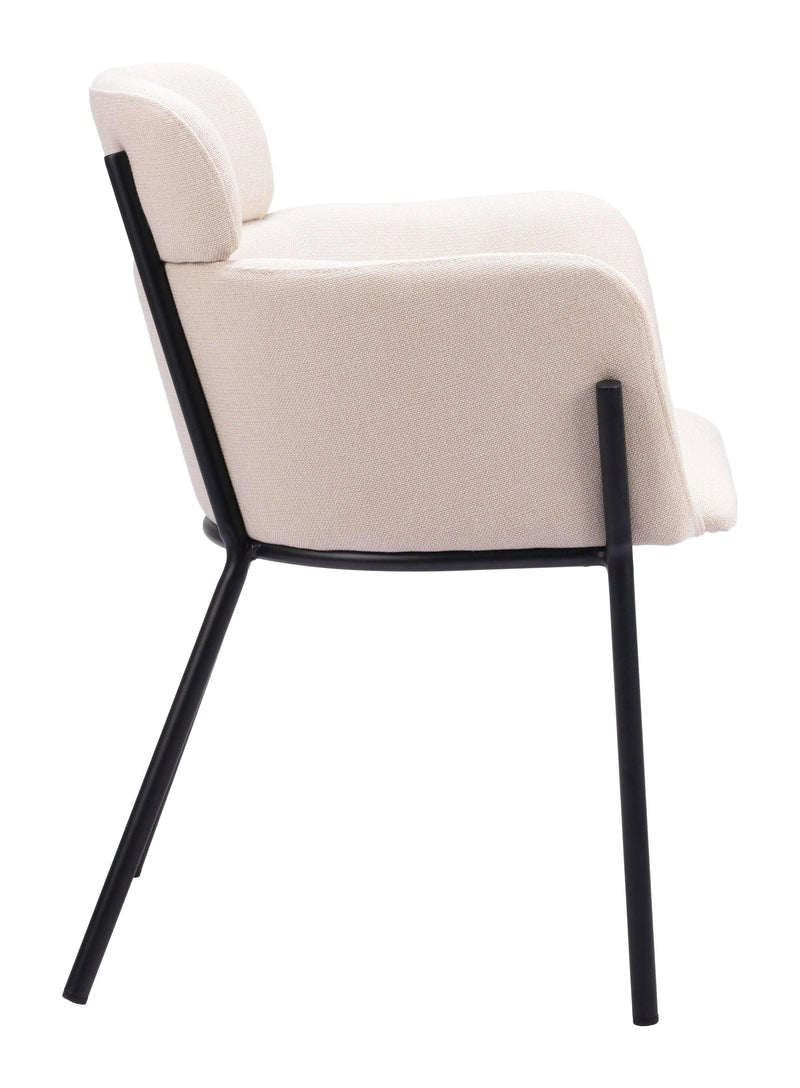 Bremor Steel Beige Dining Arm Chair (Set of 2) Dining Chairs LOOMLAN By Zuo Modern