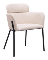 Bremor Steel Beige Dining Arm Chair (Set of 2) Dining Chairs LOOMLAN By Zuo Modern