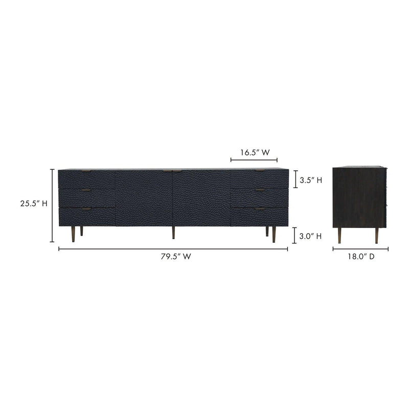 Breu Modern Black Buffet Sideboard For Dining Room Sideboards LOOMLAN By Moe's Home