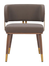 Brew Wood and Steel Brown Armless Dining Chair (Set of 2) Dining Chairs LOOMLAN By Zuo Modern