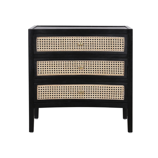 Brice Black Side Table With Drawers Nightstands LOOMLAN By Artesia