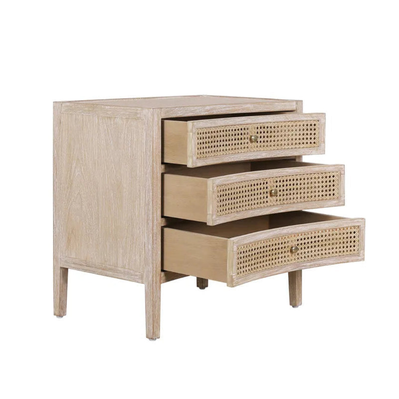 Bricee Sustainable Wooden 3 Drawers Side Table