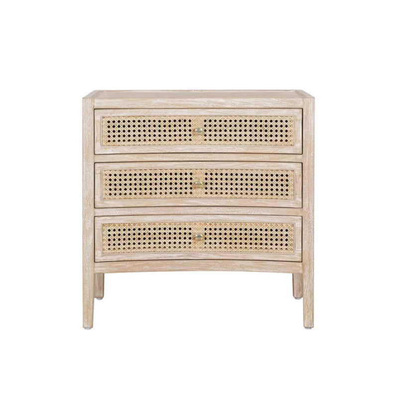 Bricee Sustainable Wooden 3 Drawers Side Table