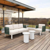 Bridgehampton Aluminum White Armchair Outdoor Accent Chairs LOOMLAN By Zuo Modern