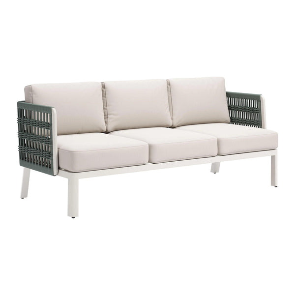 Bridgehampton White Sofa with Washable Cushion Outdoor Sofas & Loveseats LOOMLAN By Zuo Modern