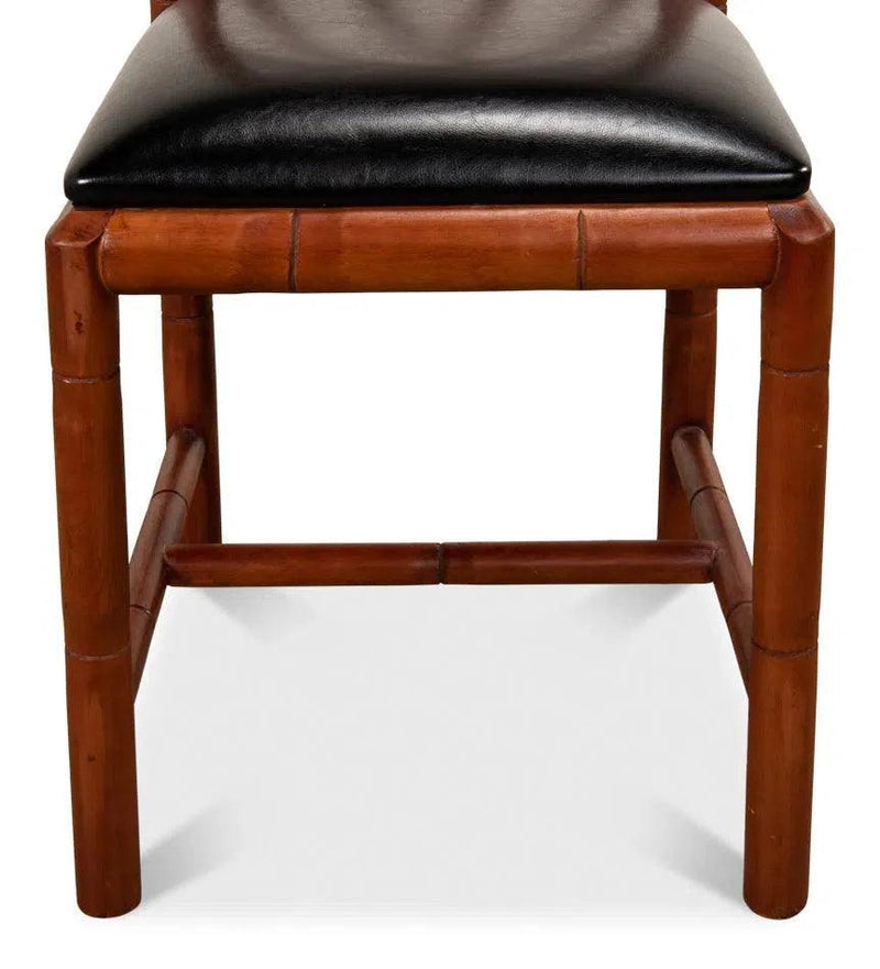 Brighton Bamboo Leather Armless Dining Chair (Set Of 2)