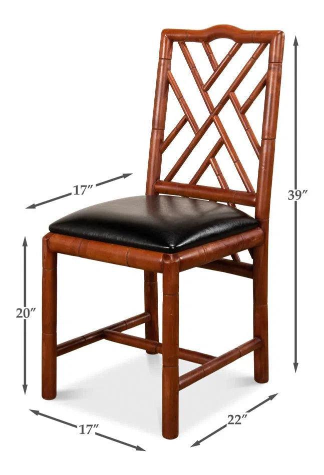 Brighton Bamboo Leather Armless Dining Chair (Set Of 2)