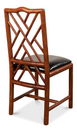 Brighton Bamboo Leather Armless Dining Chair (Set Of 2)