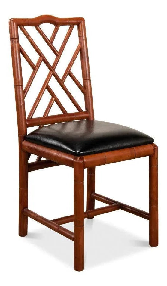 Brighton Bamboo Leather Armless Dining Chair (Set Of 2)