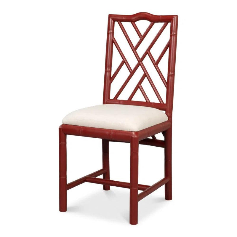 Brighton Bamboo Red Dining Chairs Set of 2 Dining Chairs LOOMLAN By Sarreid