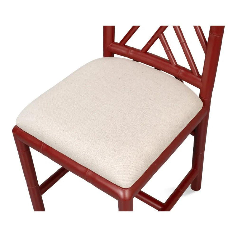 Brighton Bamboo Red Dining Chairs Set of 2 Dining Chairs LOOMLAN By Sarreid