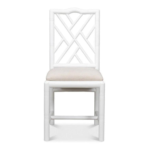 Brighton Bamboo White Dining Chairs Set of 2 Dining Chairs LOOMLAN By Sarreid