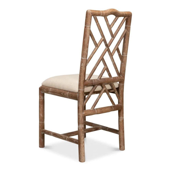 Brighton Bamboo Whitewashed Wood Dining Chairs Dining Chairs LOOMLAN By Sarreid