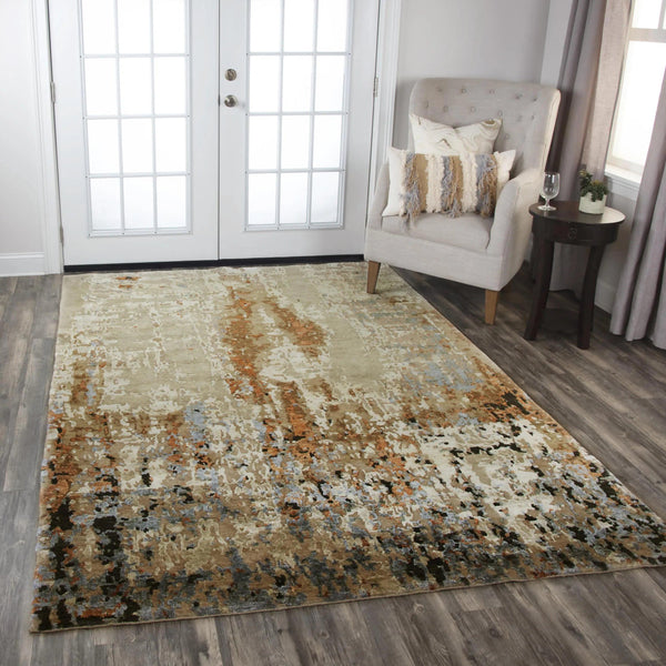 Brix Abstract Beige Large Area Rugs For Living Room Area Rugs LOOMLAN By LOOMLAN