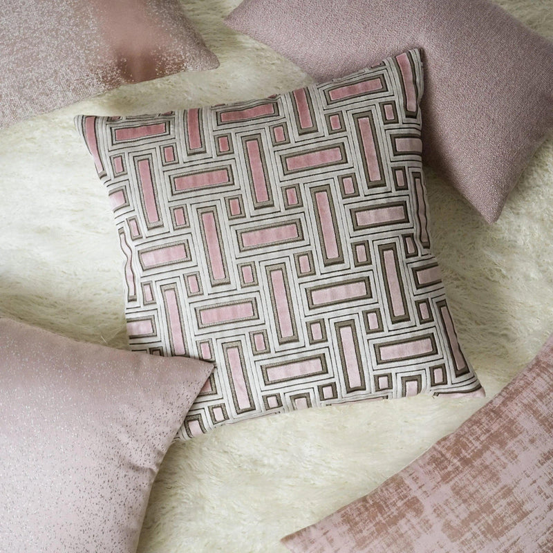 Brix Bella Geometric Blush Large Throw Pillow With Insert Throw Pillows LOOMLAN By D.V. Kap