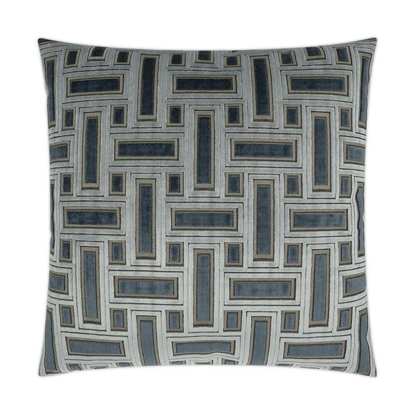 Brix Haze Transitional Geometric Blue Large Throw Pillow With Insert Throw Pillows LOOMLAN By D.V. Kap