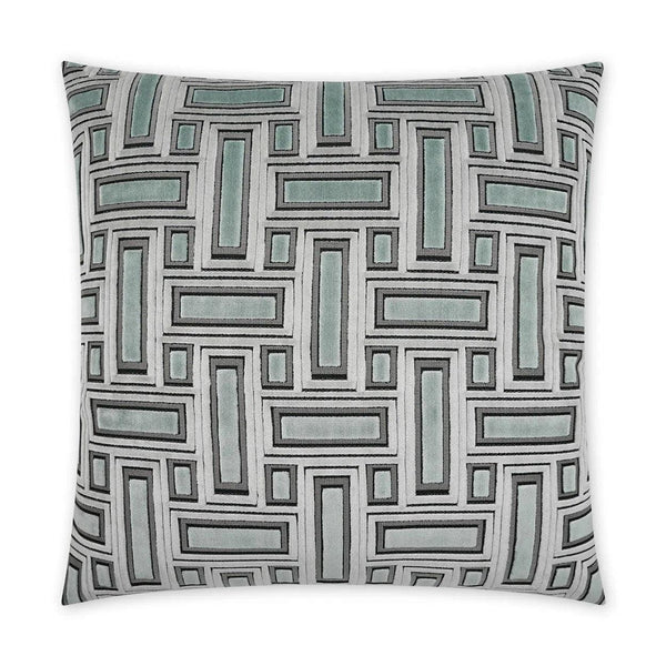 Brix Mist Transitional Geometric Mist Large Throw Pillow With Insert Throw Pillows LOOMLAN By D.V. Kap