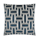 Brix Sapphire Geometric Blue Large Throw Pillow With Insert Throw Pillows LOOMLAN By D.V. Kap