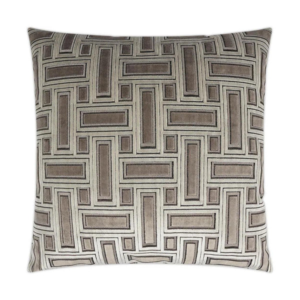 Brix Truffle Geometric Tan Taupe Large Throw Pillow With Insert Throw Pillows LOOMLAN By D.V. Kap