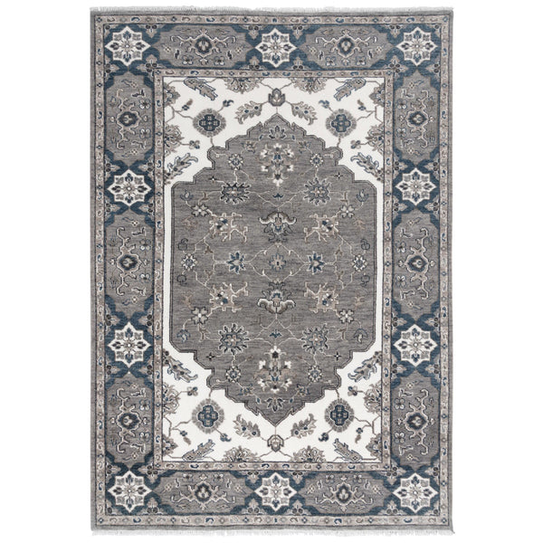 Broc Medallion Gray/ Ivory Large Area Rugs For Living Room Area Rugs LOOMLAN By LOOMLAN
