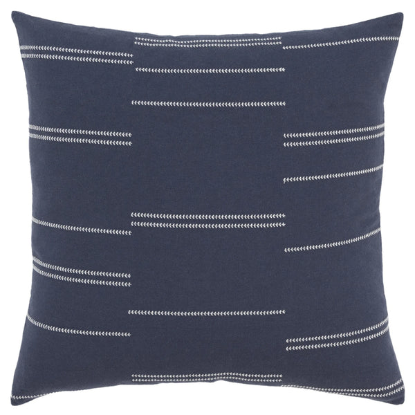 Broken Stripe Blue Throw Pillow With Down Insert Throw Pillows LOOMLAN By LOOMLAN