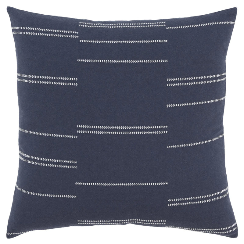 Broken Stripe Blue Throw Pillow With Down Insert Throw Pillows LOOMLAN By LOOMLAN