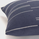 Broken Stripe Blue Throw Pillow With Down Insert Throw Pillows LOOMLAN By LOOMLAN