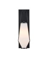 Brompton Metal and Glass Black Bath Wall Sconce Wall Sconces LOOMLAN By Currey & Co