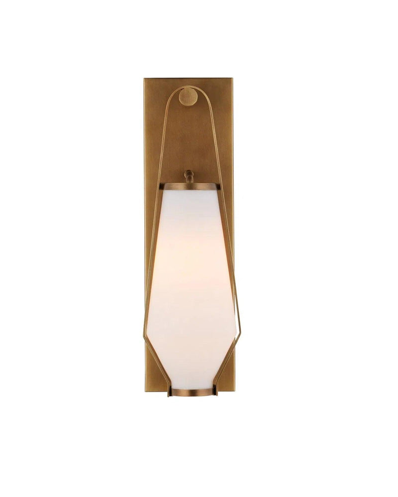 Brompton Metal and Glass Gold Bath Wall Sconce Wall Sconces LOOMLAN By Currey & Co