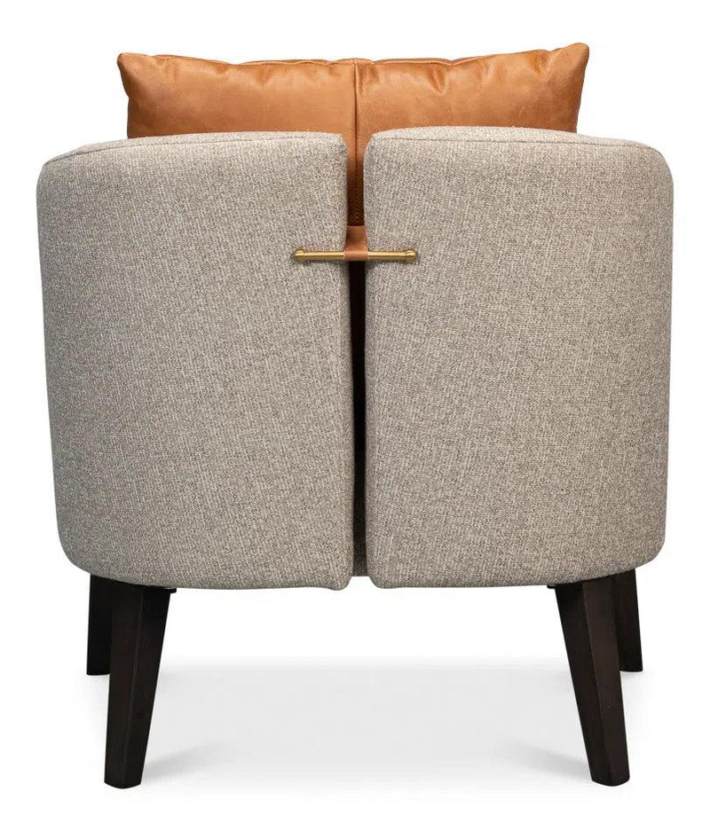 Bronson Accent Tub Chair In Beige Performance Fabric Accent Chairs LOOMLAN By Sarreid