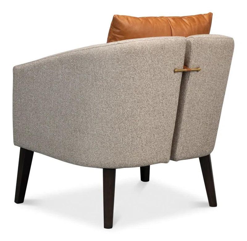 Bronson Accent Tub Chair In Beige Performance Fabric Accent Chairs LOOMLAN By Sarreid