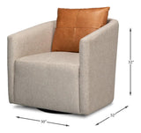 Bronson Swivel Club Chair in Beige Performance Fabric Club Chairs LOOMLAN By Sarreid