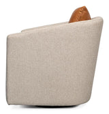 Bronson Swivel Club Chair in Beige Performance Fabric Club Chairs LOOMLAN By Sarreid