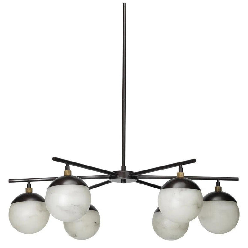 Bronze Alabaster Metro 6 Light Chandelier Chandeliers LOOMLAN By Jamie Young