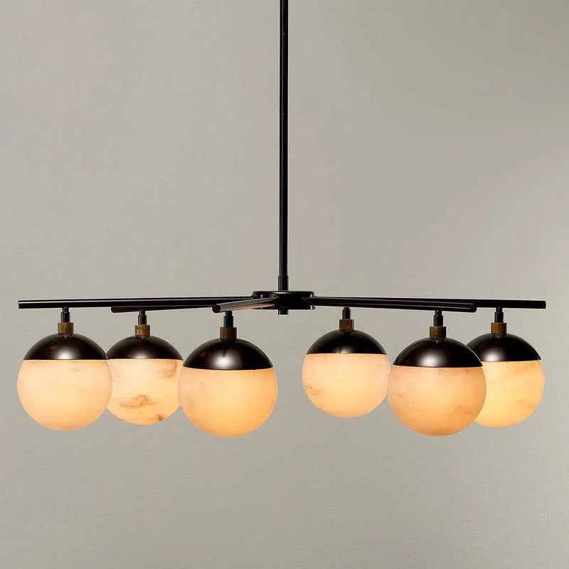 Bronze Alabaster Metro 6 Light Chandelier Chandeliers LOOMLAN By Jamie Young