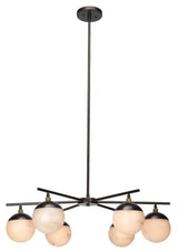 Bronze Alabaster Metro 6 Light Chandelier Chandeliers LOOMLAN By Jamie Young