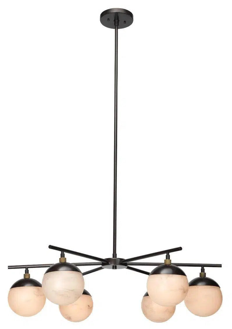 Bronze Alabaster Metro 6 Light Chandelier Chandeliers LOOMLAN By Jamie Young