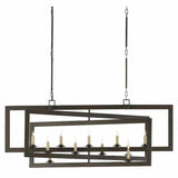 Bronze Gold Middleton Bronze Rectangular Chandelier Chandeliers LOOMLAN By Currey & Co