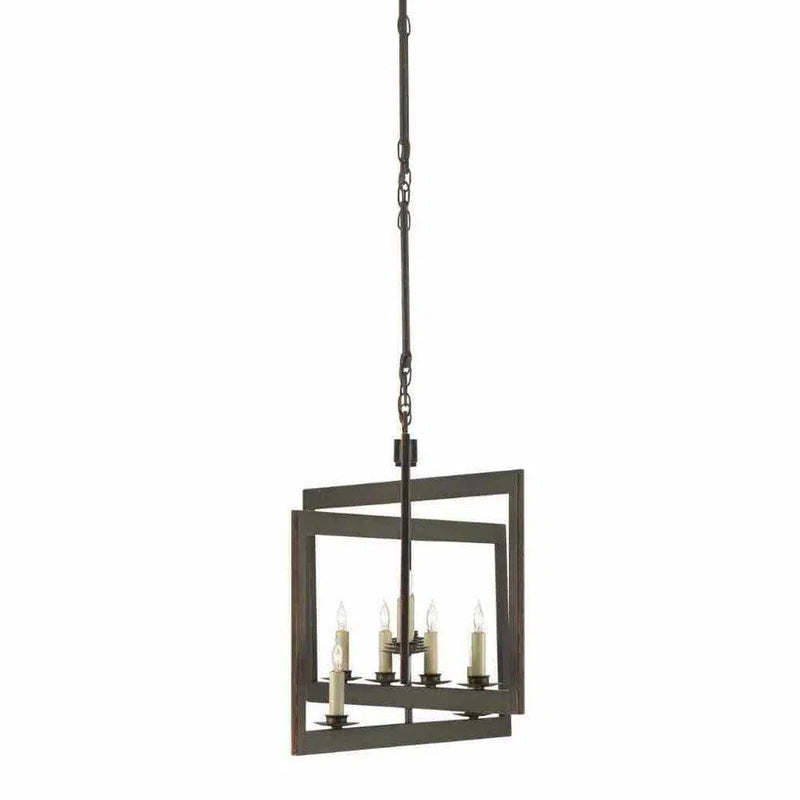 Bronze Gold Middleton Bronze Rectangular Chandelier Chandeliers LOOMLAN By Currey & Co