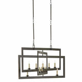 Bronze Gold Middleton Bronze Rectangular Chandelier Chandeliers LOOMLAN By Currey & Co